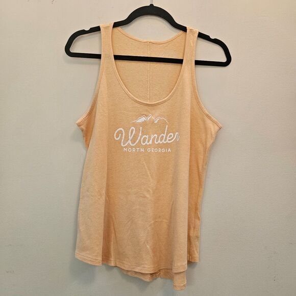 North Georgia Tops - Wander North Georgia Tank Top Unisex Sz L Yellow Hiking Walking Outdoors